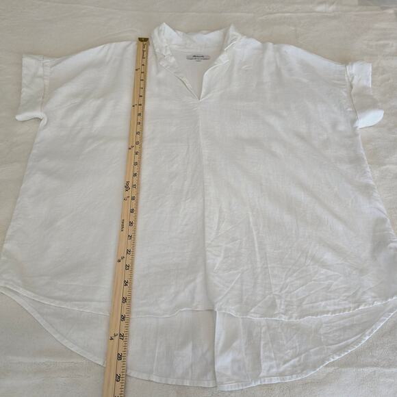 Madewell Women’s Linen Blend White Oversized Tunic Top Sz M Minimalist Coastal - Picture 5 of 7